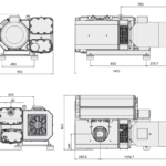 Wymiary próżniowej pompy rotacyjnej, jednostopniowej MS-631 firmy Agilent Technologies