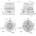 Wymiary próżniowej pompy Turbo-V 1K-G firmy Agilent Technologies