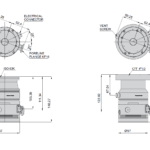 Wymiary próżniowej pompy turbo TwisTorr 74 FS firmy Agilent Technologies