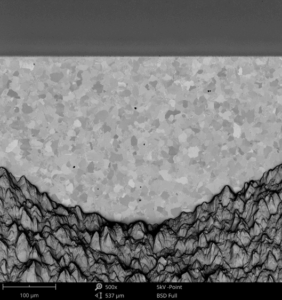 Efekt działania polerowania jonowego